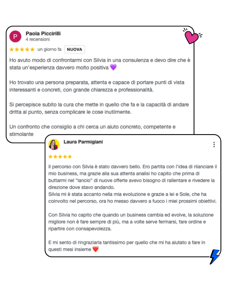 Recensioni consulenza design your funnel Silvia Sarti