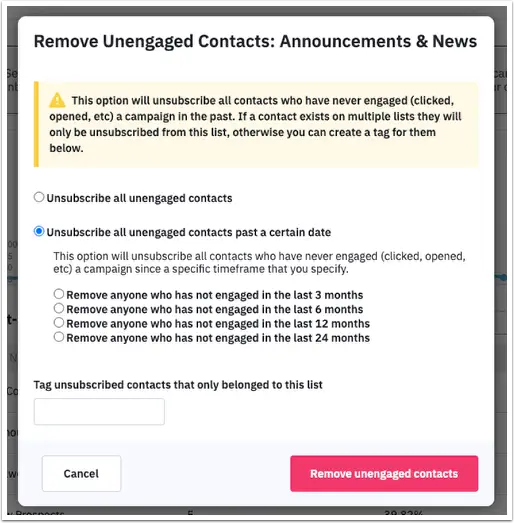 Segmentazione iscritti inattivi su ActiveCampaign per pulizia lista email